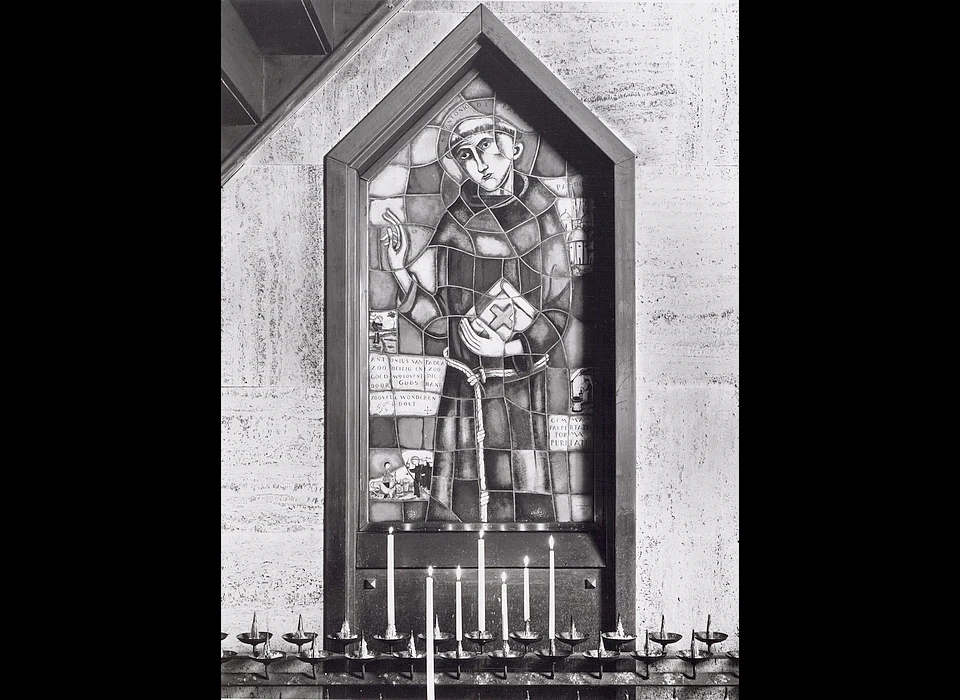 Amstelveenseweg 163 Sint Agneskerk venster Heilige Antonius van Padua door Nico Witteman  (1980)
