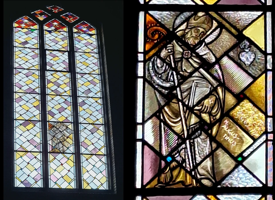 Amstelveenseweg 965 Augustinuskerk venster met afbeelding van Augustinus (2025)