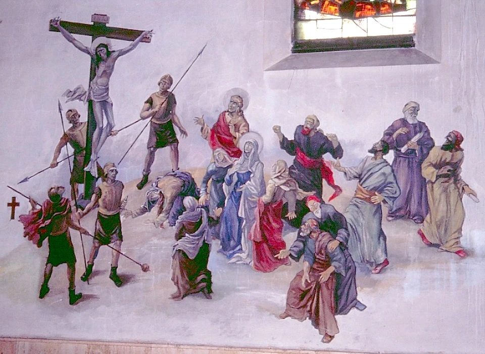 Amstelveenseweg 163 Sint Agneskerk kruisweg statie 12 Jezus sterft aan het Kruis (2004)