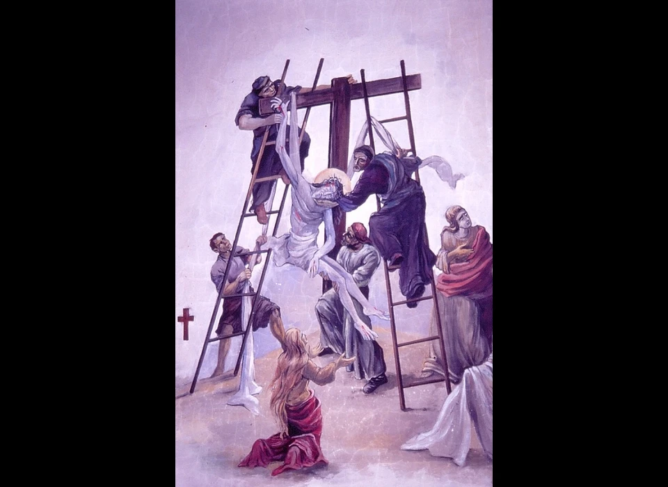 Amstelveenseweg 163 Sint Agneskerk kruisweg statie 13 Jezus wordt van het kruis genomen (2004)