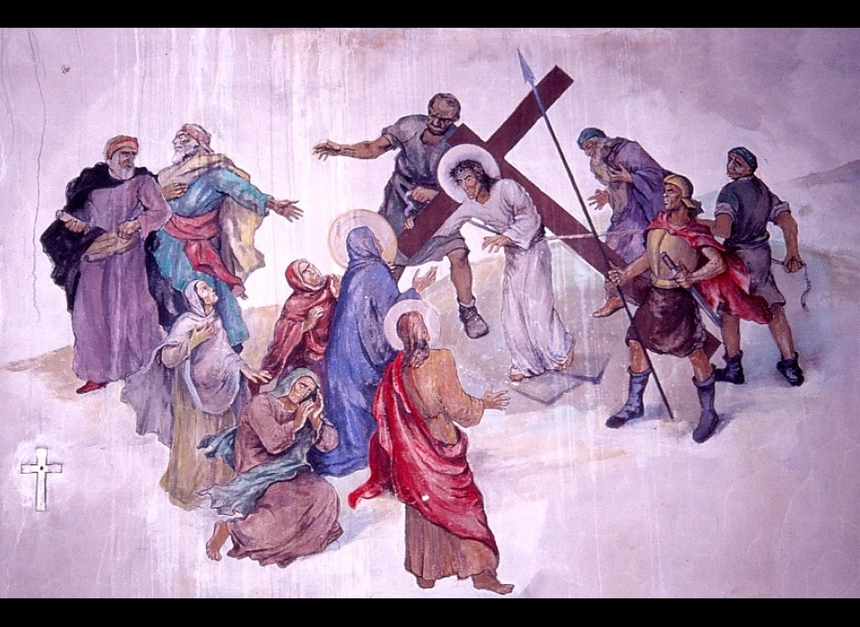 Amstelveenseweg 163 Sint Agneskerk kruisweg statie 4 Jezus ontmoet zijn bedroefde moeder (2004)