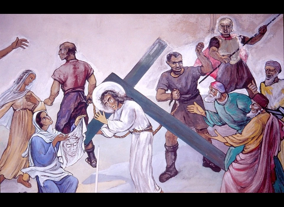 Amstelveenseweg 163 Sint Agneskerk kruisweg statie 6 Veronica droogt het gezicht van Jezus af (2004)