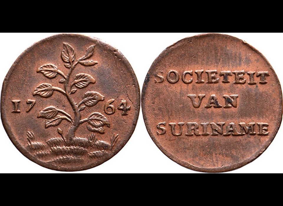 Duit, betaalmiddel van de Sociëteit van Suriname (1764)