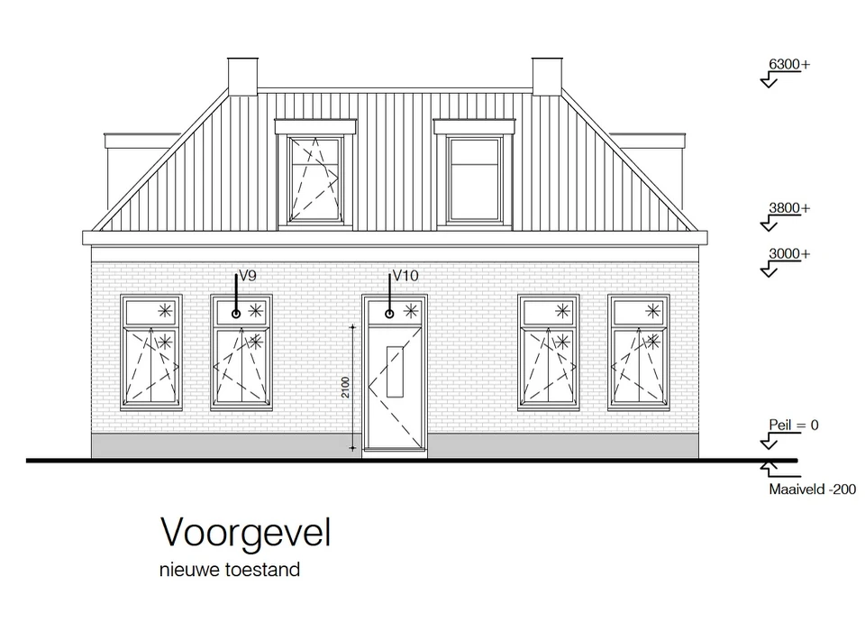 Buiksloterdijk 254 ontwerp voorgevel (2014)