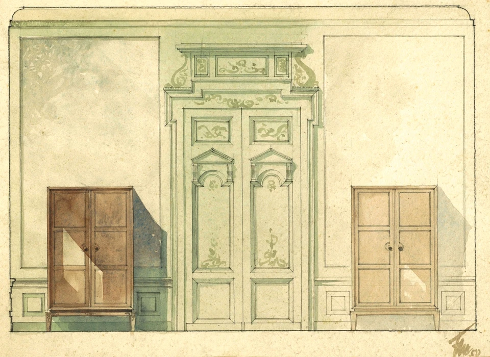 Herengracht 134-136 verbouwingstekening interieur (1950)