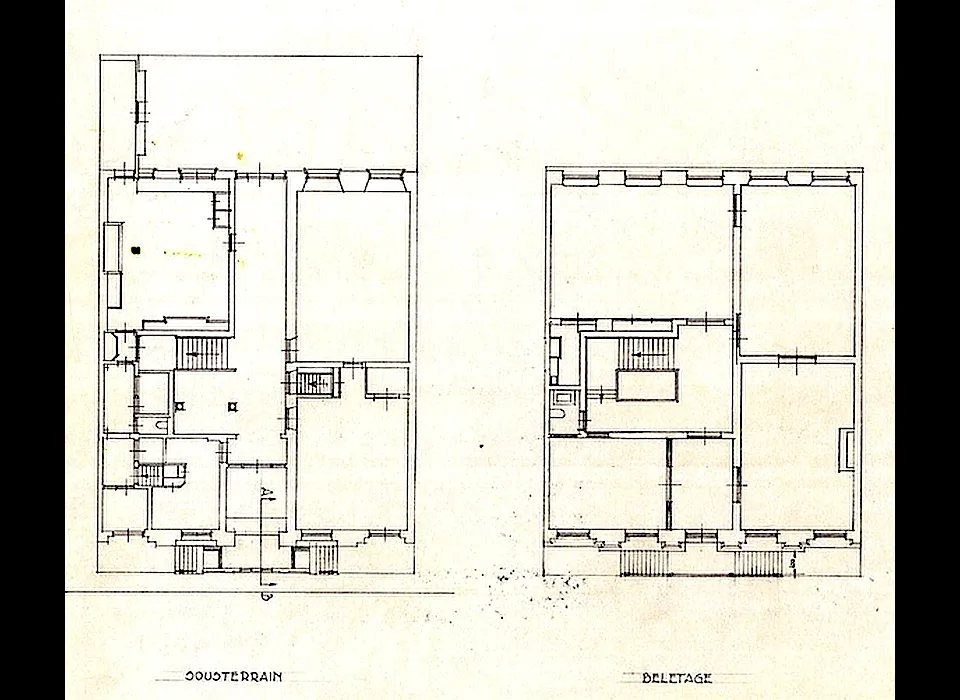 Herengracht 476 plattegrond souterrain en bel-etage (1938)