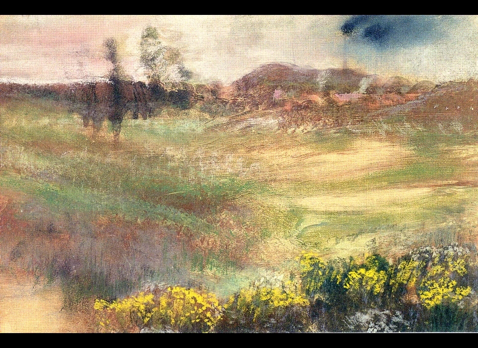 Landschap met schoorsteenrook (Edgar Degas, 1890)