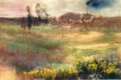 landschap met schoorsteenrook