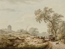 Bloemendaalseweg bij De Beeck (Clerck-en-Beeck) op de duin de koepel (J.H.Muntz, 1772)