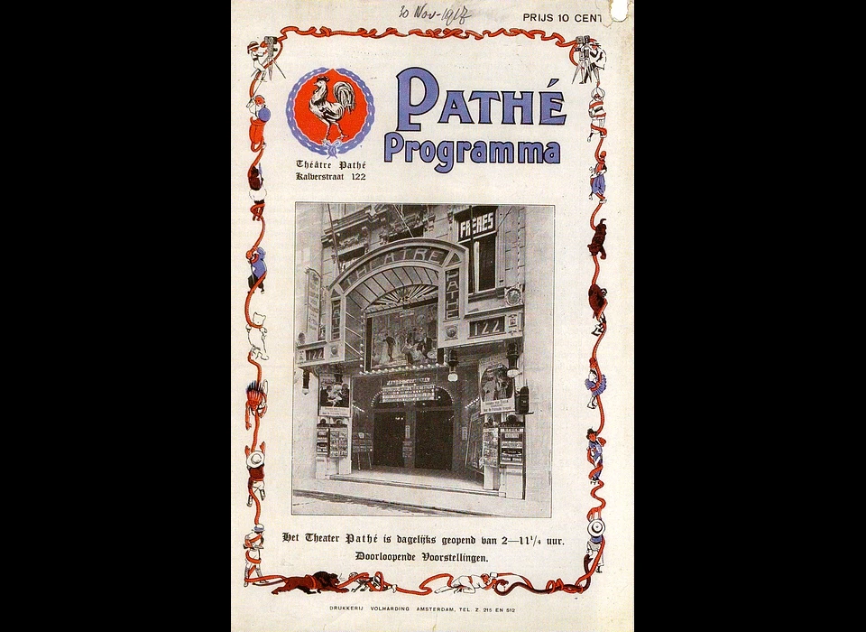 Kalverstraat 122 programma Pathé bioscoop (1917)
