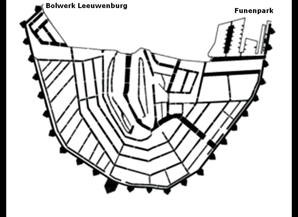 Plattegrond met locatie Bolwerk Sloten