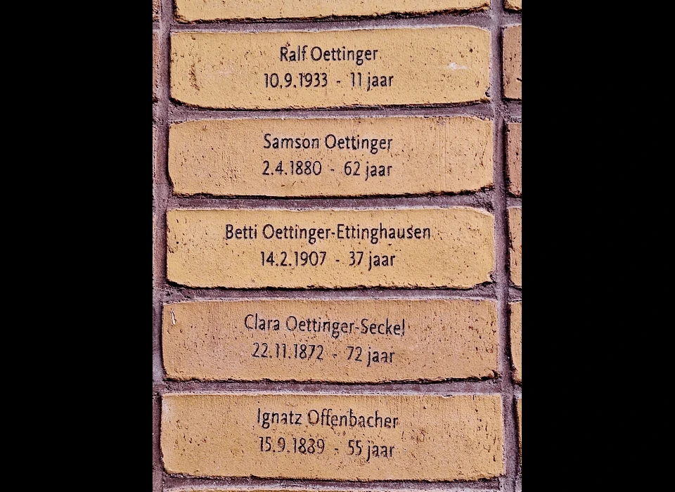 Weesperstraat Nationaal Holocaust Namenmonument detail Oettinger (2025)