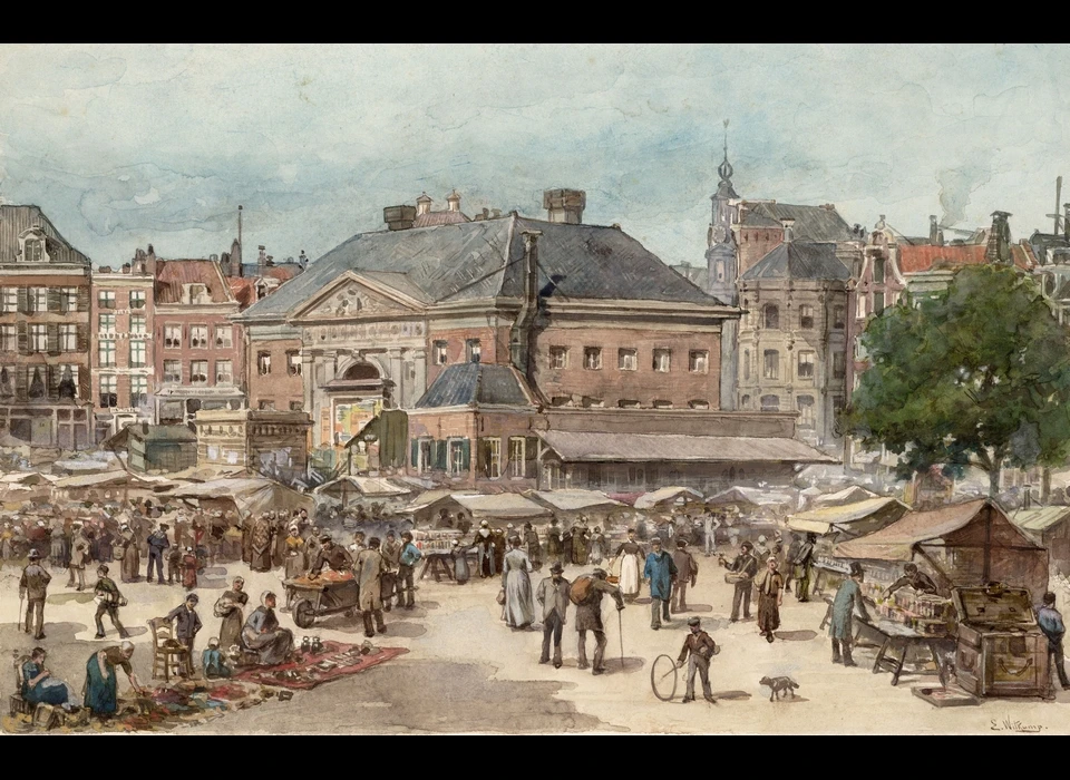 Rembrandtplein 3de Regulierspoort in gebruik als Boterwaag (Ernest Sigismund Witkamp, 1865)