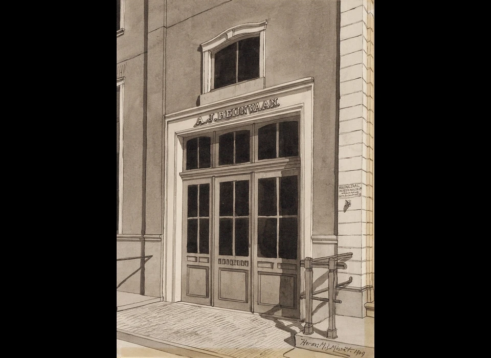 Nieuwe Doelenstraat 16 onderpui firma Reijnvaan (Herman Misset (1875-1958), 1909
