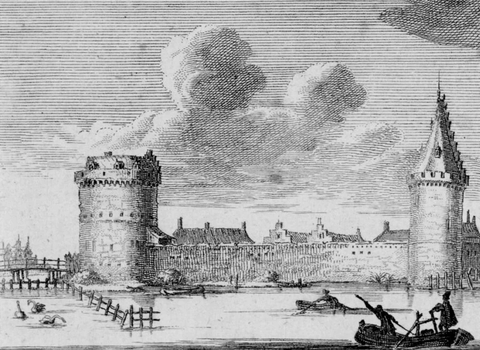 Rondeel (links) en stadsmuur naar Swygh Utrecht (1544)