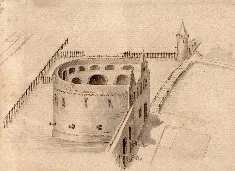 Rondeel aan de landzijde met afsluitende gevel (1540)