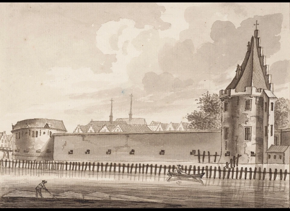 Rondeel nog met stadsmuur naar Swygh Utrecht (A.Stellingwerf, ca.1600)