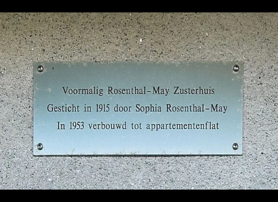 Nieuwe Keizersgracht 116 plaquette Rosenthal-May zusterhuis