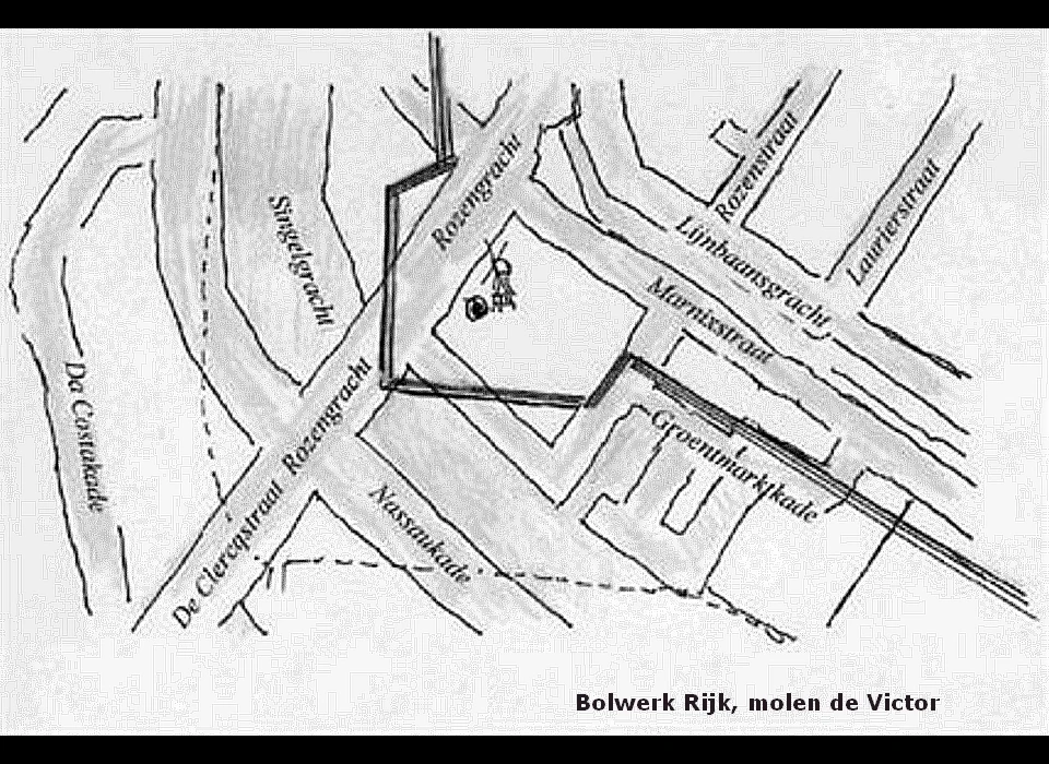 locatie bolwerk Rijk op huidige kaart