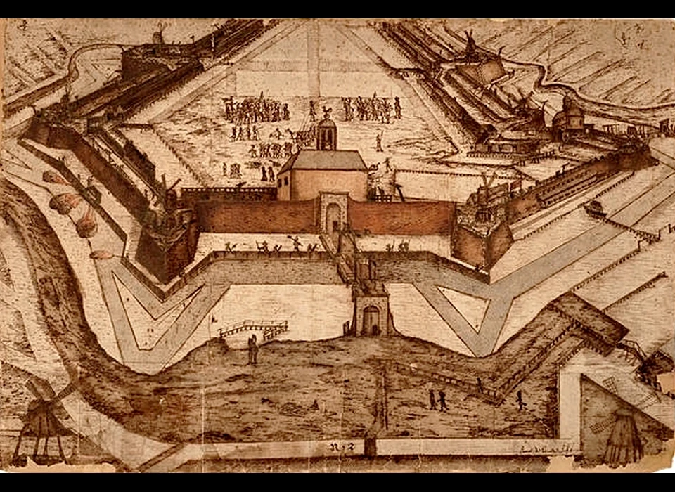 Bolwerken rond de Haarlemmerpoort (Jacobus de Lambre, 1614)