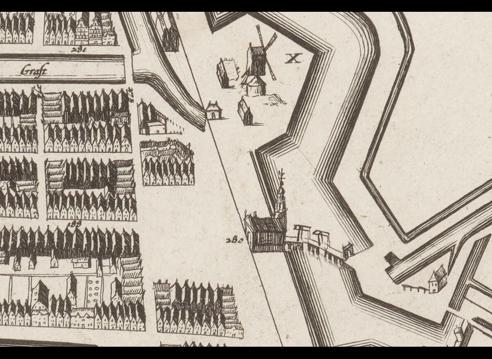 plattegrond bolwerk Sloterdijk (Johannes Covens en Cornelis Mortier, ca.1775)