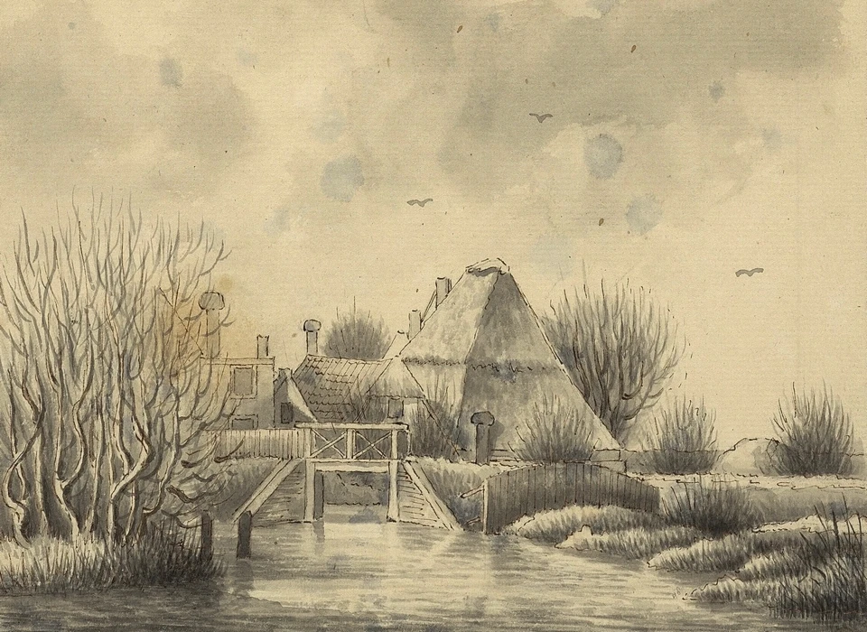 Boerderij bij bolwerk Westerbeer (Evert Doublet (1802-1859), 1845)