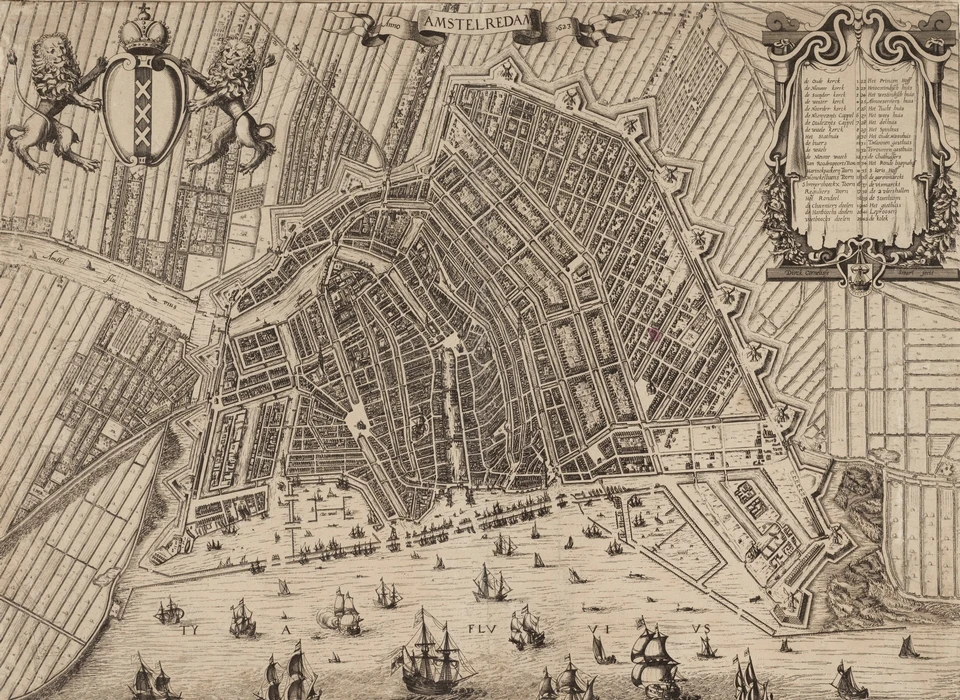 Plattegrond Amsterdam met de Derde Uitleg (Dirck Cornelisz Swart, 1623)