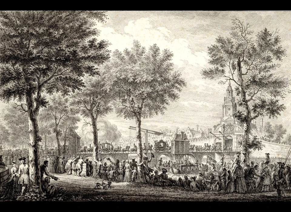 Haarlemmerplein 4de Haarlemmerpoort aankomst Willem V en prinses Frederica Sophia Wilhelmina van Pruisen (1768)