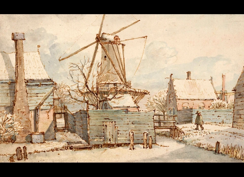 Marnixstraat Bolwerk Rijk met molen De Victor (Gerrit Lamberts, 1815)