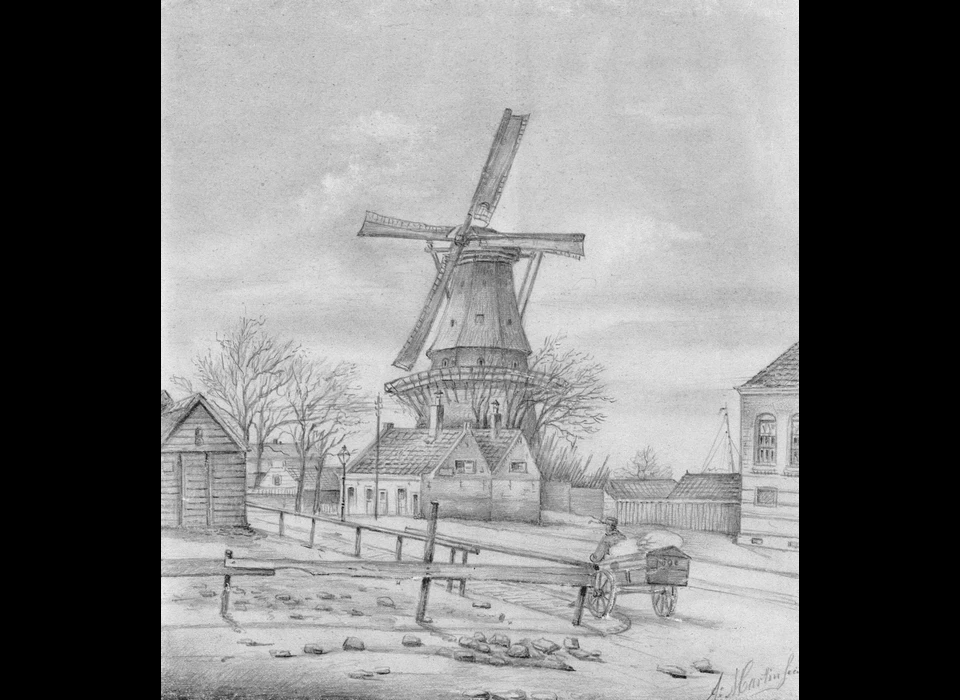 Marnixstraat Bolwerk Rijk en molen De Victor (A.Martin, 1880)