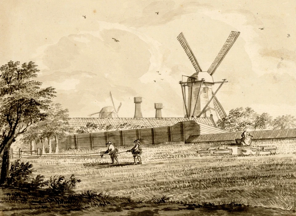 Marnixstraat bolwerk Osdorp met de Kleine Stinkmolen (Bartholomeus Barbiers, 1780)