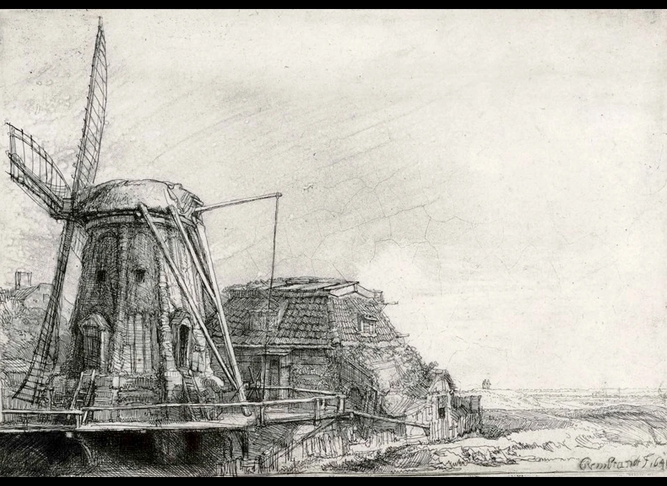 Marnixstraat bolwerk Osdorp met de Kleine Stinkmolen (Rembrandt, 1641)