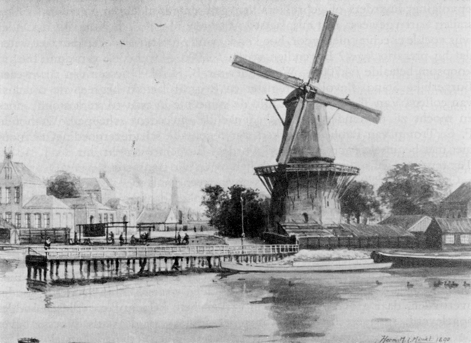 Molen De Victor over Singelgracht (circa 1890)