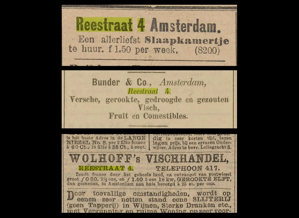 Aanbiedingen van of door bedrijven die hier gevestigd waren. (1895-1900)