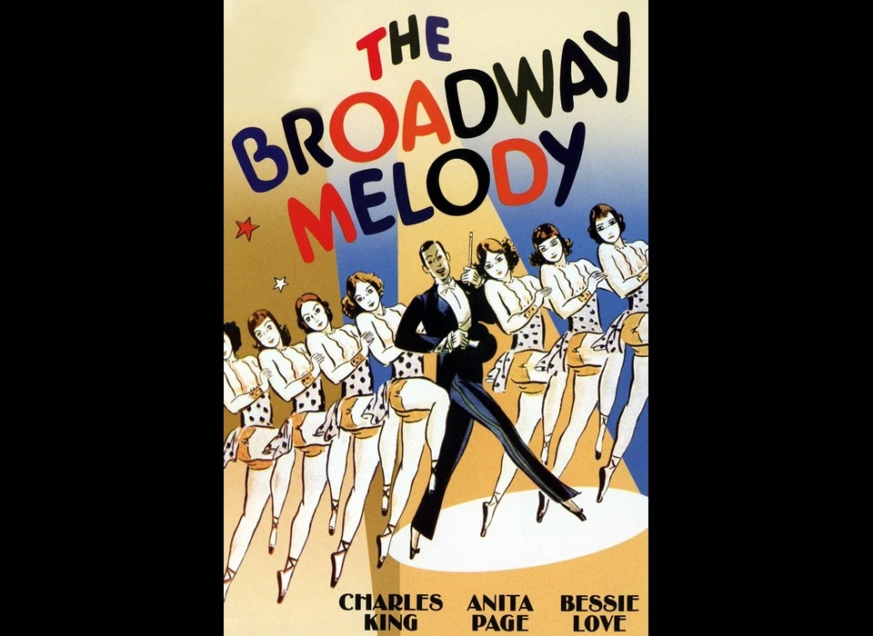 Reguliersbreestraat 26-28 theater Tuschinski reclameposter voor de geluidsfilm Broadway Melody (1929)