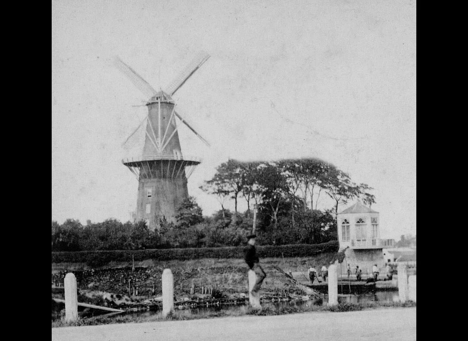 Bolwerk Westerblokhuis met molen De Leeuw (De Hooge Steenen Molen) (Andries Jager, 1860)