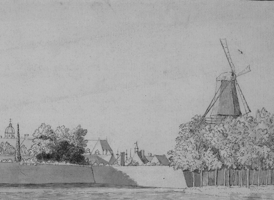 Molen De Valk op bolwerk Diemen (Dirk Verrijk (1734-1786), ca.1780)