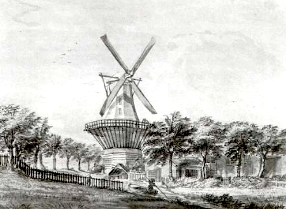 Bolwerk Weesp en molen Het Fortuyn (Bartholomeus Barbiers, ca.1800)