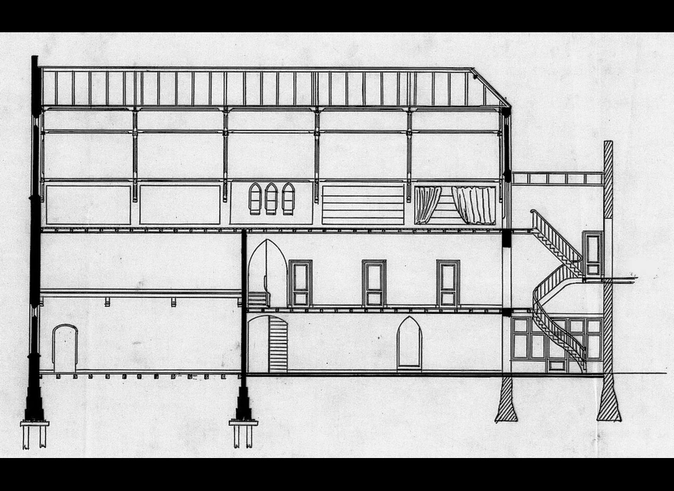 Singel 448 bouwtekening (1883)