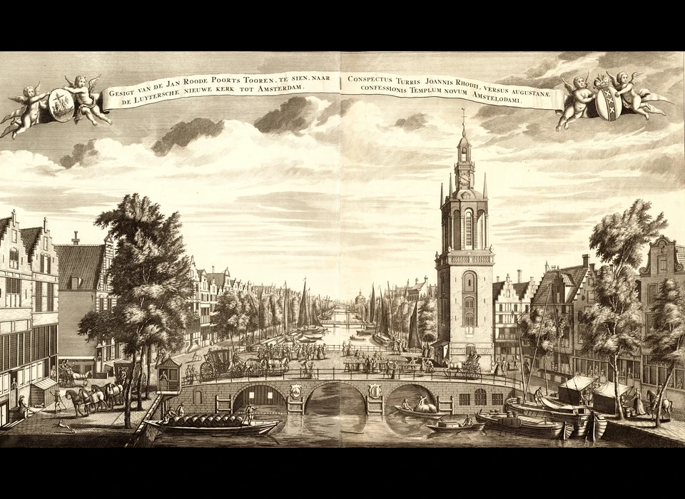 Singel ter hoogte van 159 Jan Roodenpoortstoren op Torensluis (Abraham Rademakers, ca.1650)