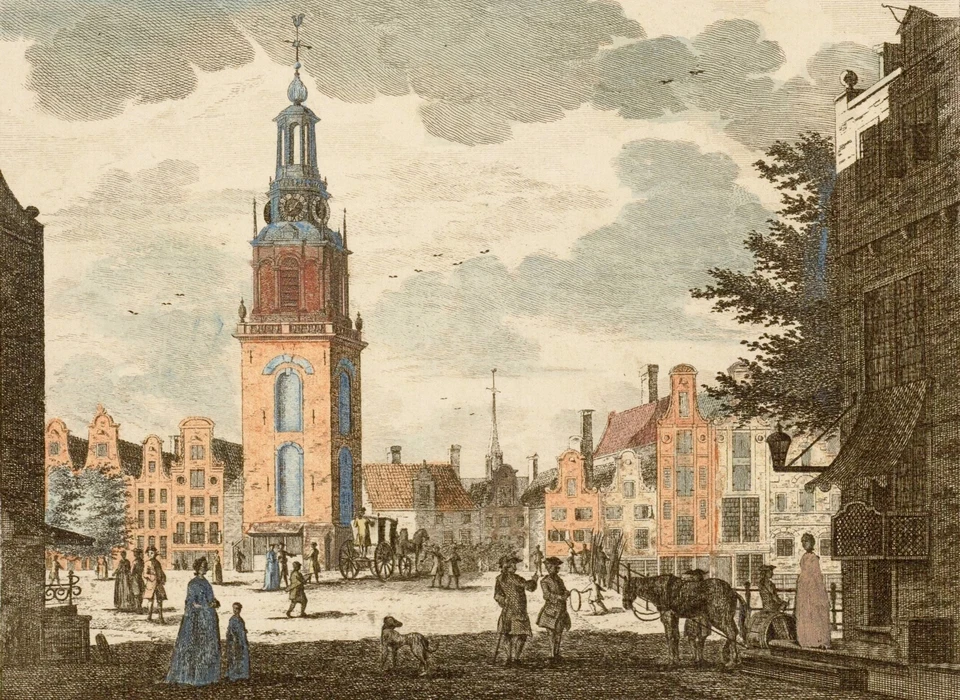 Singel ter hoogte van 159 Jan Roodenpoortstoren en Torensluis vanuit Oude Leliestraat (1772)