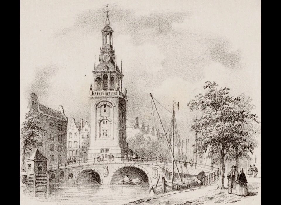 Singel ter hoogte van 159 Jan Roodenpoortstoren en Torensluis (1616)