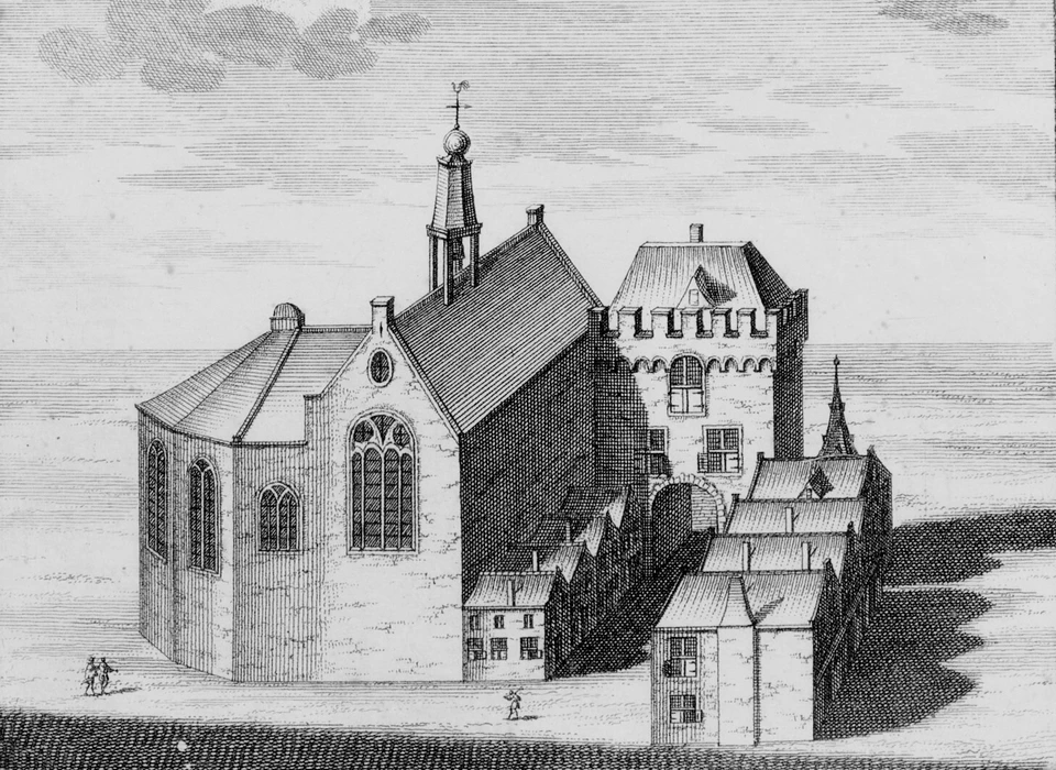 Sint Olofspoort buitenzijde, links is de Sint Olofskapel aangebouwd (1544)