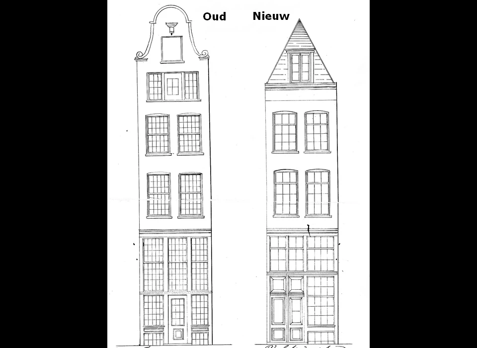 Sint Olofspoort 7 ontwerp nieuwe voorgevel architect W.Hamer (1859)