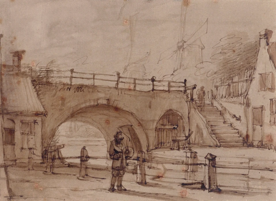 Weteringpoort vanaf de Lijnbaansgracht situatie ca.1680 (Jan Hulswit, 1800)