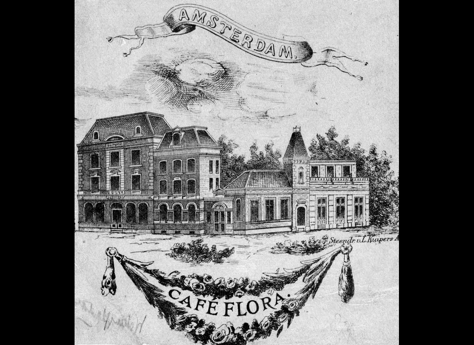 Café Flora op bolwerk Wetering (1879)