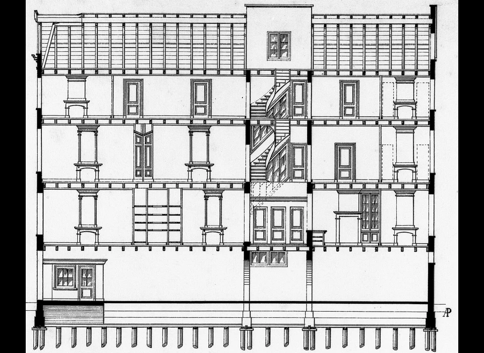 Zwanenburgwal 116 (vh 52) (1877) ontwerptekening architect Yme Gerardus Bijvoets Gzn (1837-1901)